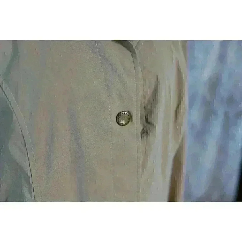 Women's Orvis Tan Blazer Size Medium snap front inside zip pockets - Picture 3 of 12